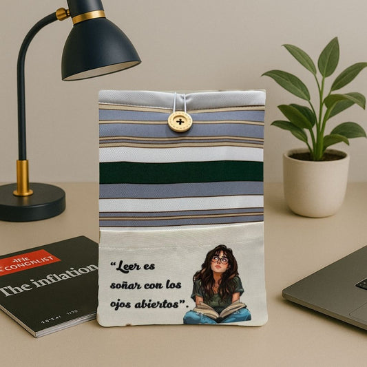 FUNDA DE LIBRO - RAYAS GREEN
